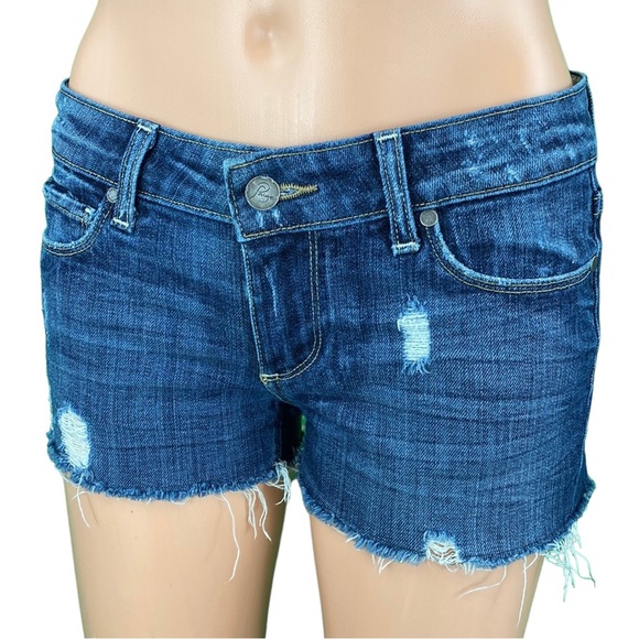 Paige Jimmy Jimmy Cut Off Distressed Jean Shorts - Picture 4 of 15
